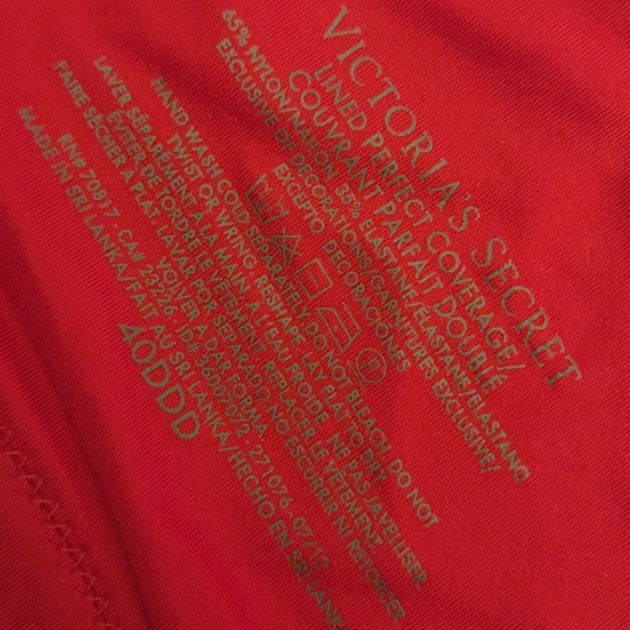 🔴VICTORIA'S SECRET Lined Perfect Coverage Bra (40DDD, Red) - Picture 7 of 7